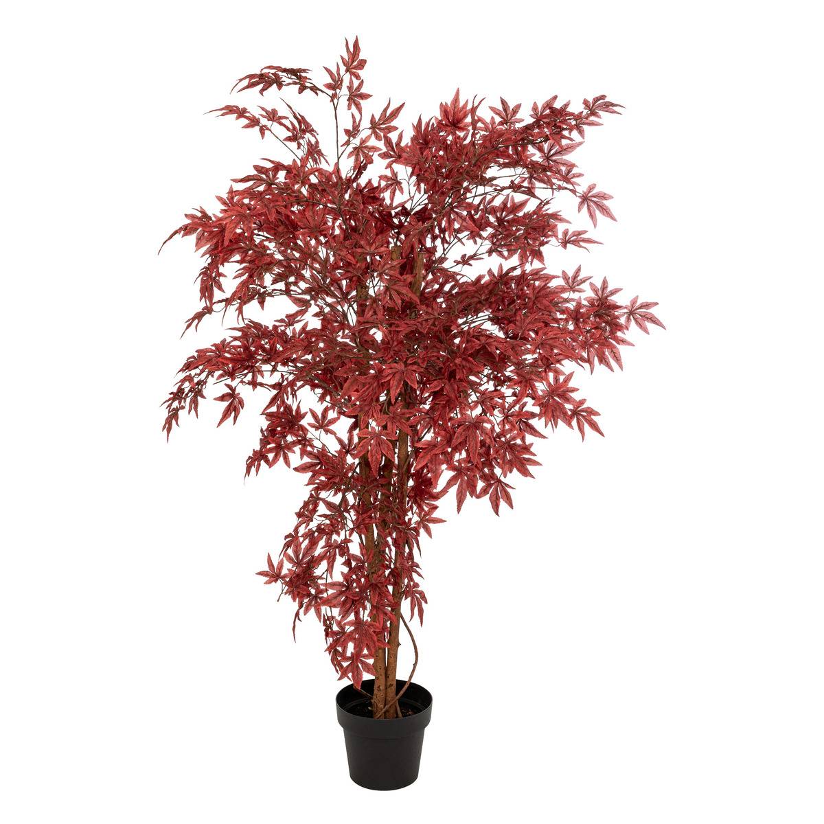 Bonsaï Artificiel érable D'automne 20 Pouces – Pot Noir, Feuillage Rouge