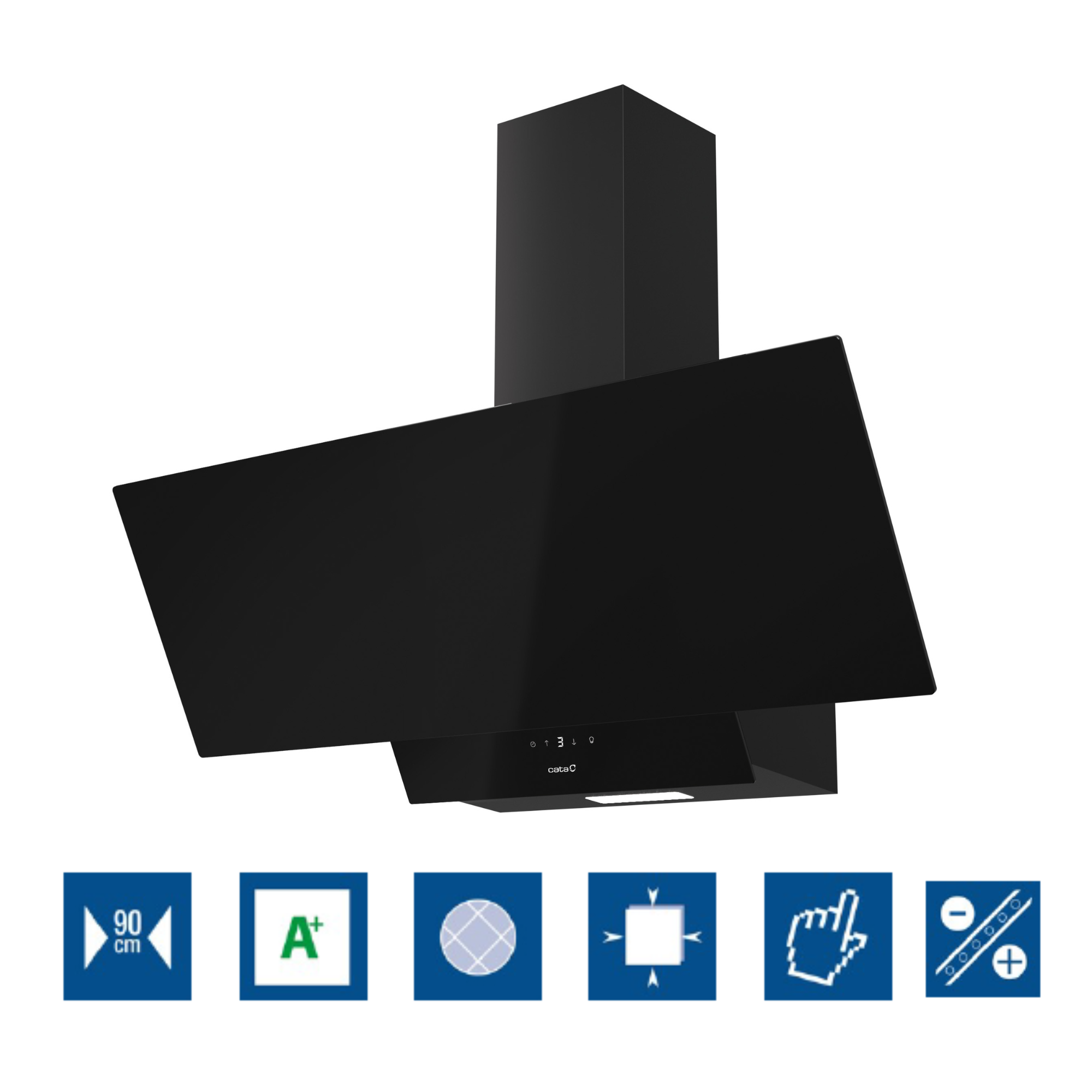 Cata  Campana Extractora Juno 9000 Gbk Panel Control Táctil 6 Niveles Extracción 424M3/H Silenciosa 45 Db Motor Brushless Conectividad Led Color Negro , Leroy Merlin