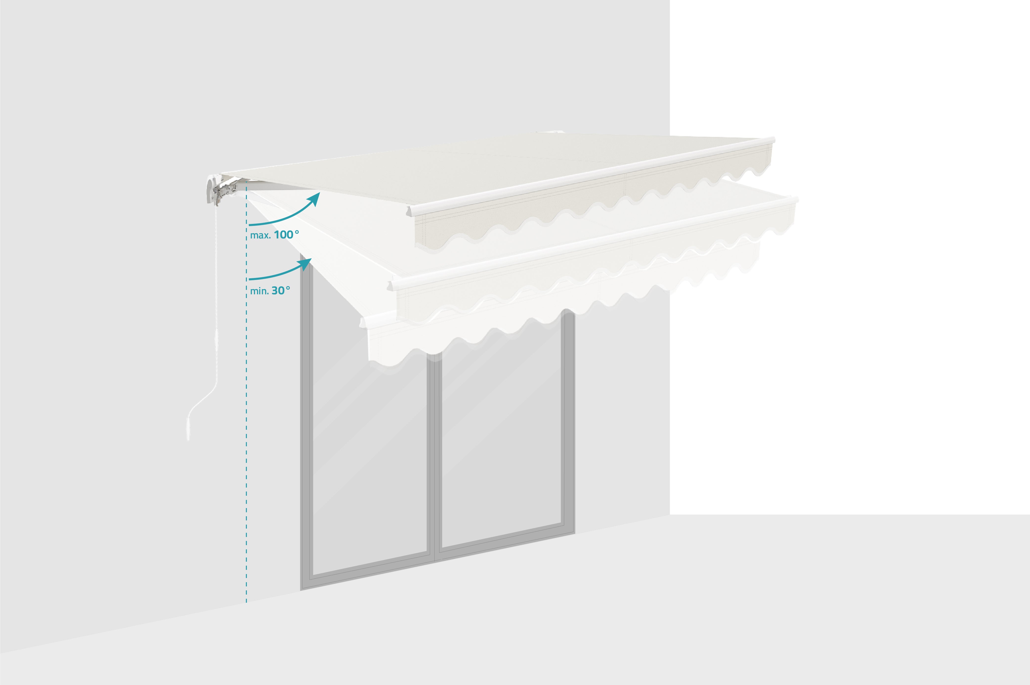 Store banne monobloc structure blanche VECCHIO 3m x 2,5m toile beige - 6