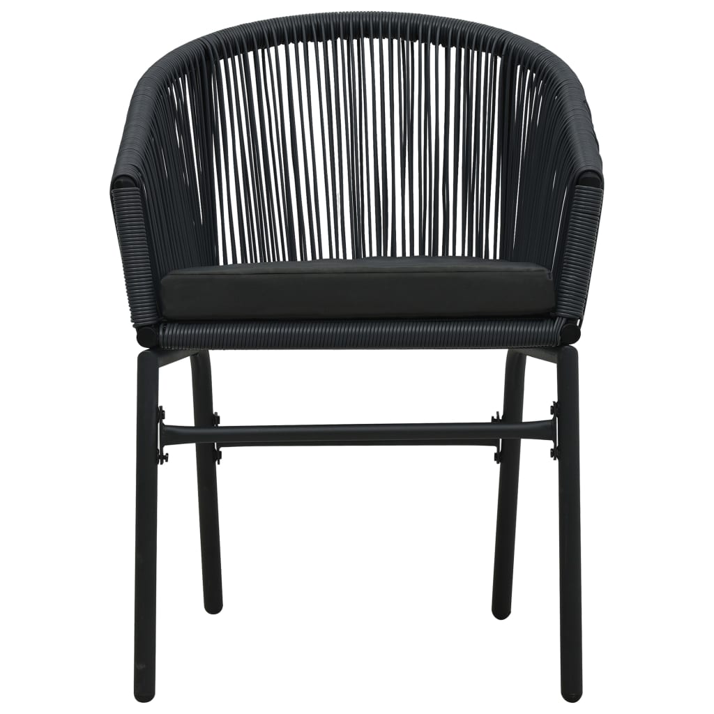 Maison Exclusive - Set da Bistrot 3 pz con Cuscini in Polyrattan Nero - 5