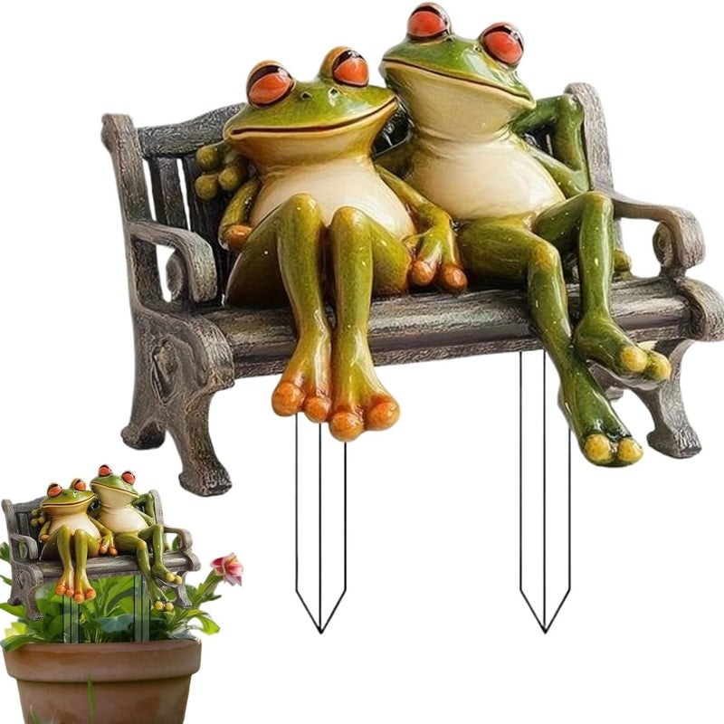 Dekoracje ogrodowe Generico Żaby | Para rzeźb żab | Dekoracje siedzisk | Płaskie akrylowe figurki dekoracyjne