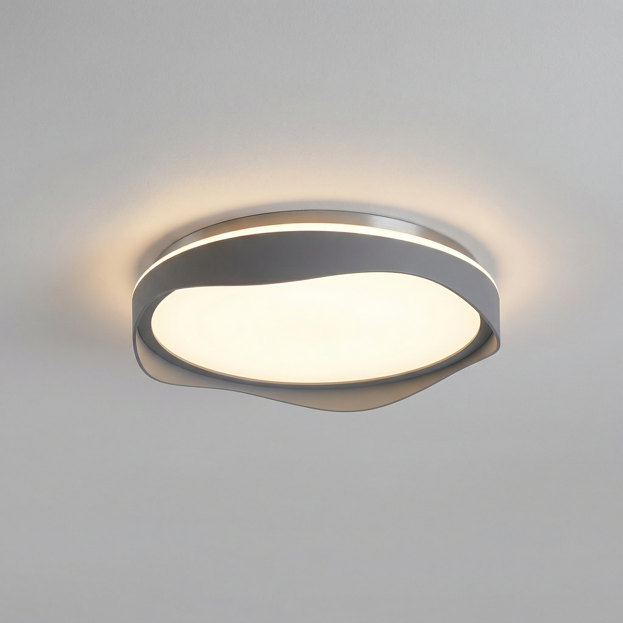 Plafon Israh okrągły popielato-biały LED 24W 4000K 1250lm wym: 8 x 38 cm IP20 metal Rabalux