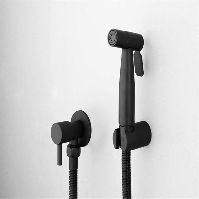 Soffione doccia - Bidet nero, doccetta per bagno, spruzzatore per WC, acciaio inossidabile, rubinetto per WC