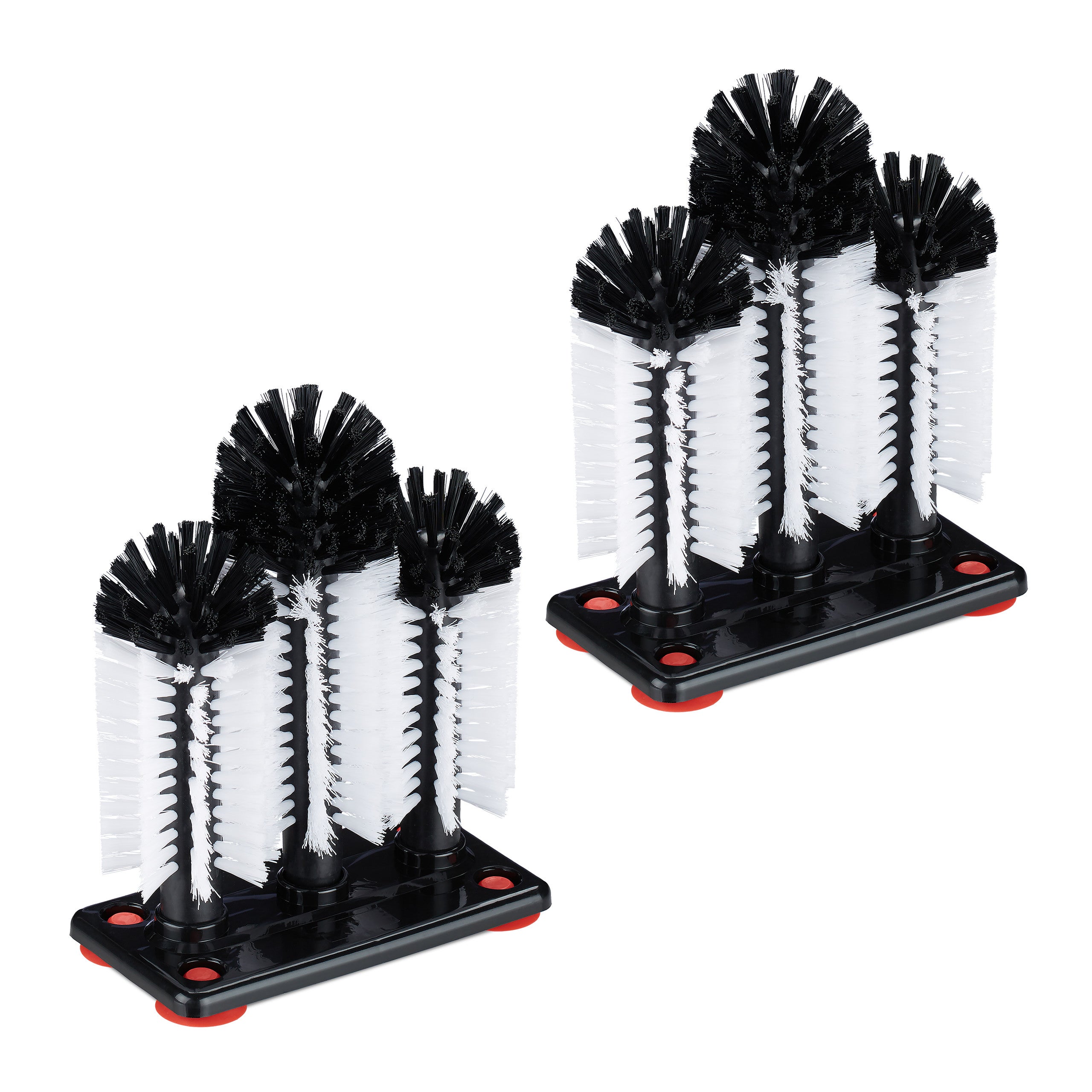 JAWSEU - Lave-verres Avec Ventouse - 3 Brosses Incluses - Nettoyage Facile Des Verres, Tasses Et Gobelets - Pour évier De Cuisine Ou Bar - 8