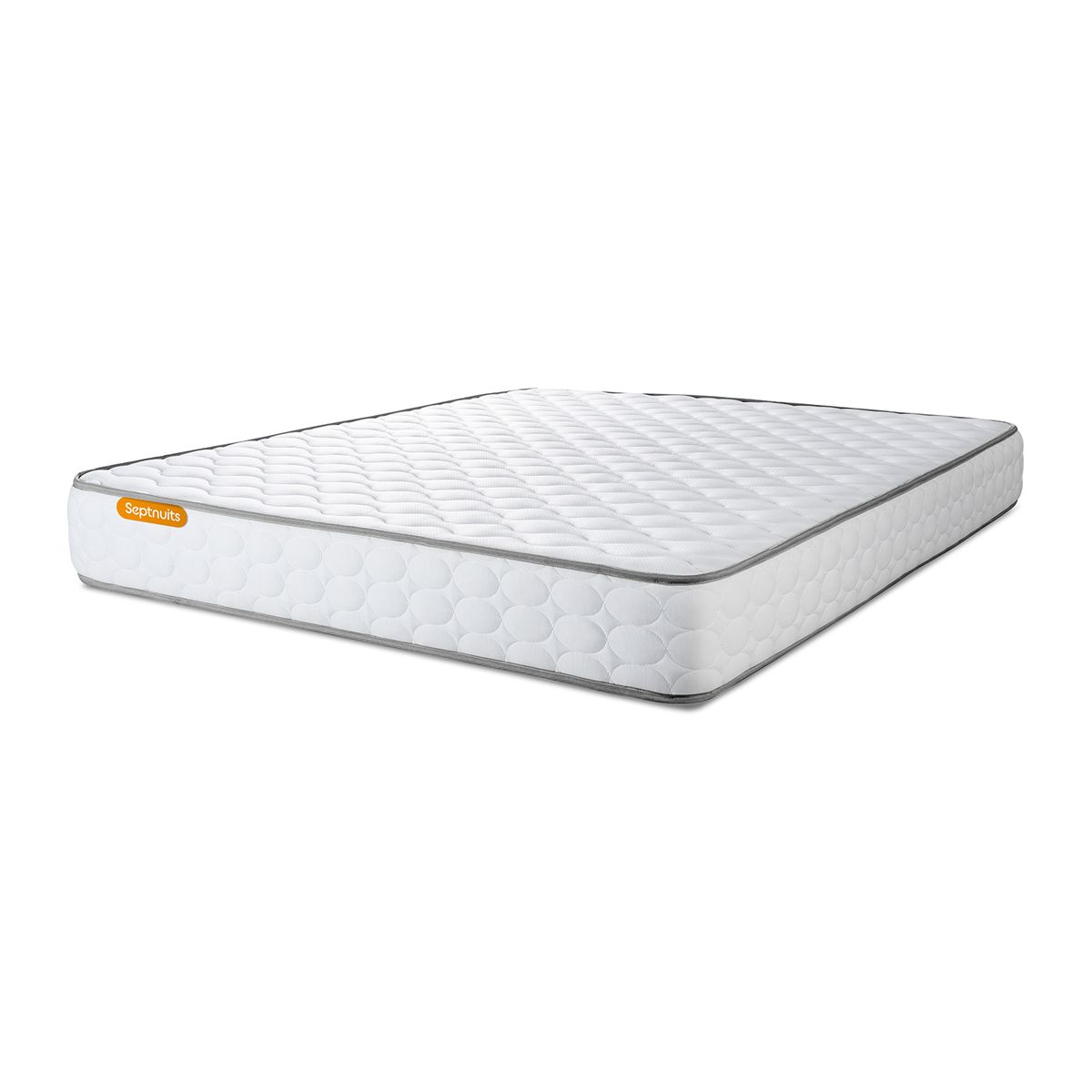 Pack Matelas Memo - Mémoire de forme - Ep : 20cm - Sommier kit Gris avec couette et 2 oreillers - 3