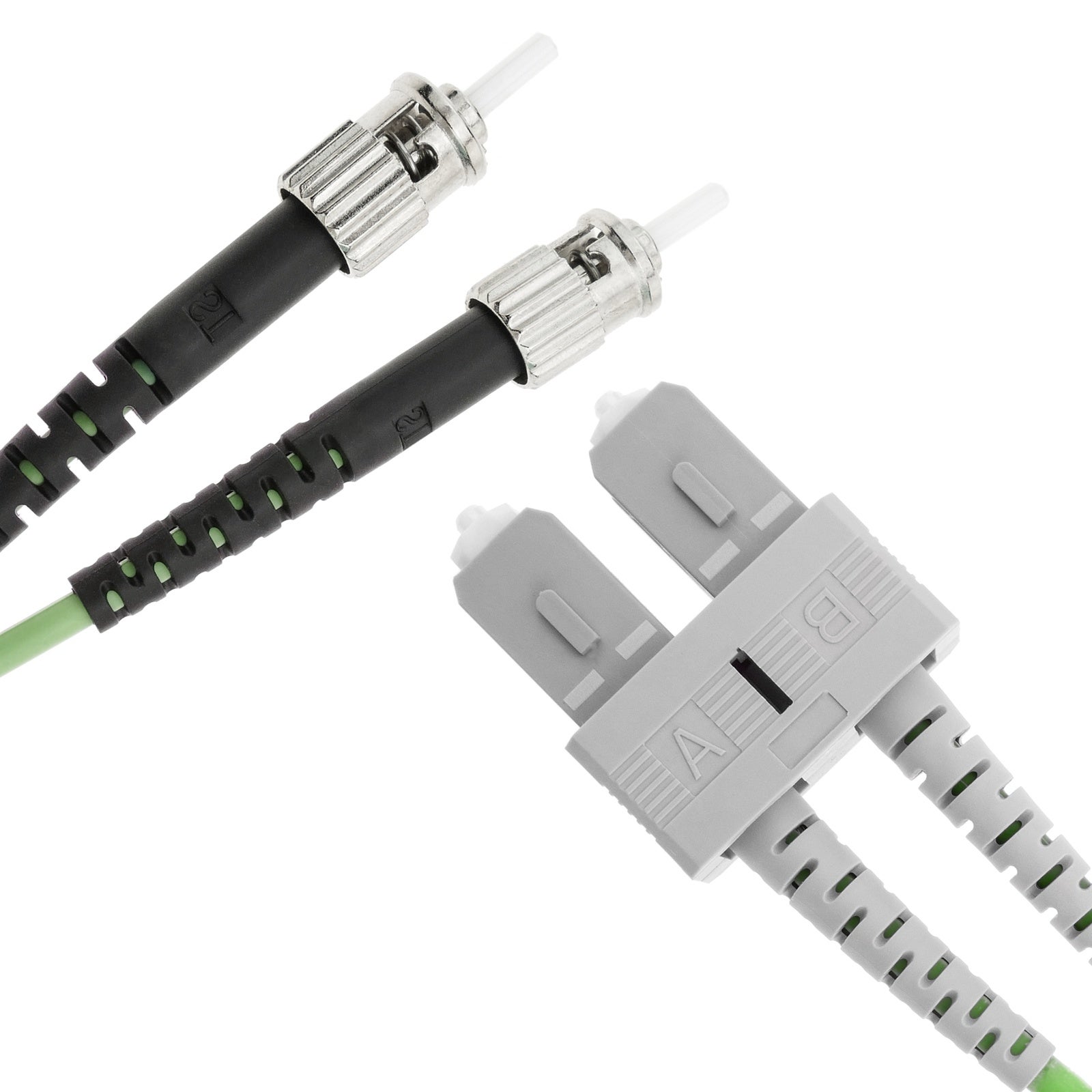 Cavo in fibra ottica multimodale duplex OM5 50µm/125µm ST/PC - SC/PC 100Gb di 3 m - 2