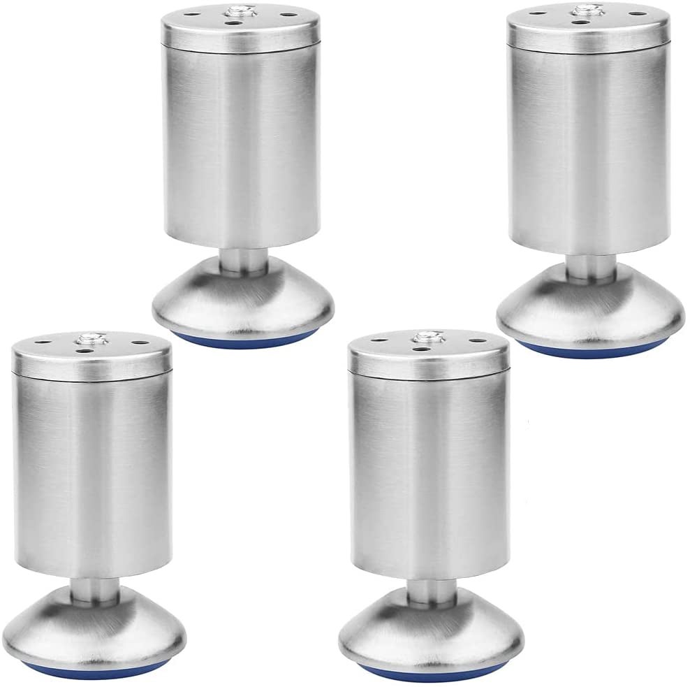 Nóżki do mebli – zestaw 4 regulowanych nóżek meblowych ze stali nierdzewnej (50 x 80 mm)
