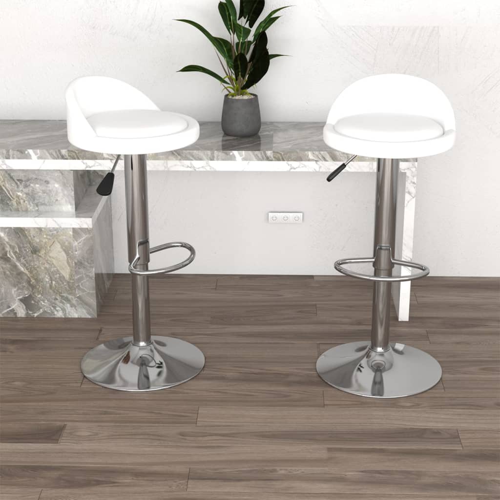 Lot De 2 Tabourets De Bar Hauts Blancs Similicuir - Neufs Sous Emballage