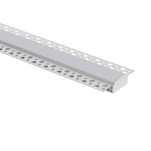 Profilé Aluminium Pour Intégration Plâtre/placo - Compatible Ruban LED Jusqu'à 20 Mm, Avec Capot Continu Noir 2 M