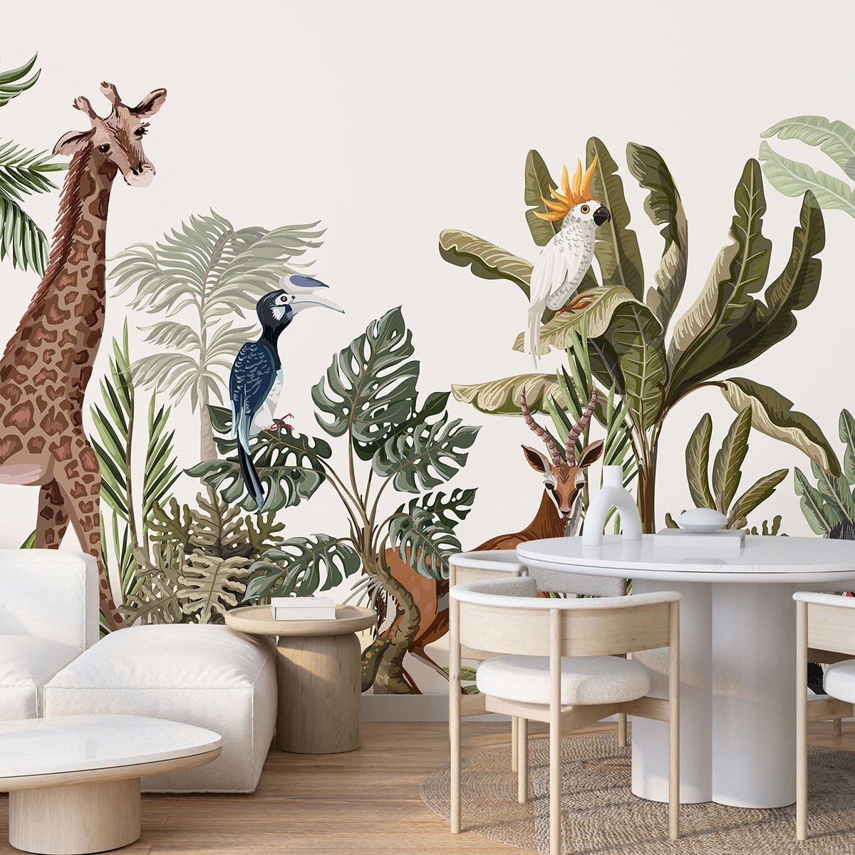 Servilletas Club Green – Animales De La Jungla, 3 Capas, 25x25 Cm, Blanco, Para Tartas Y Fiestas