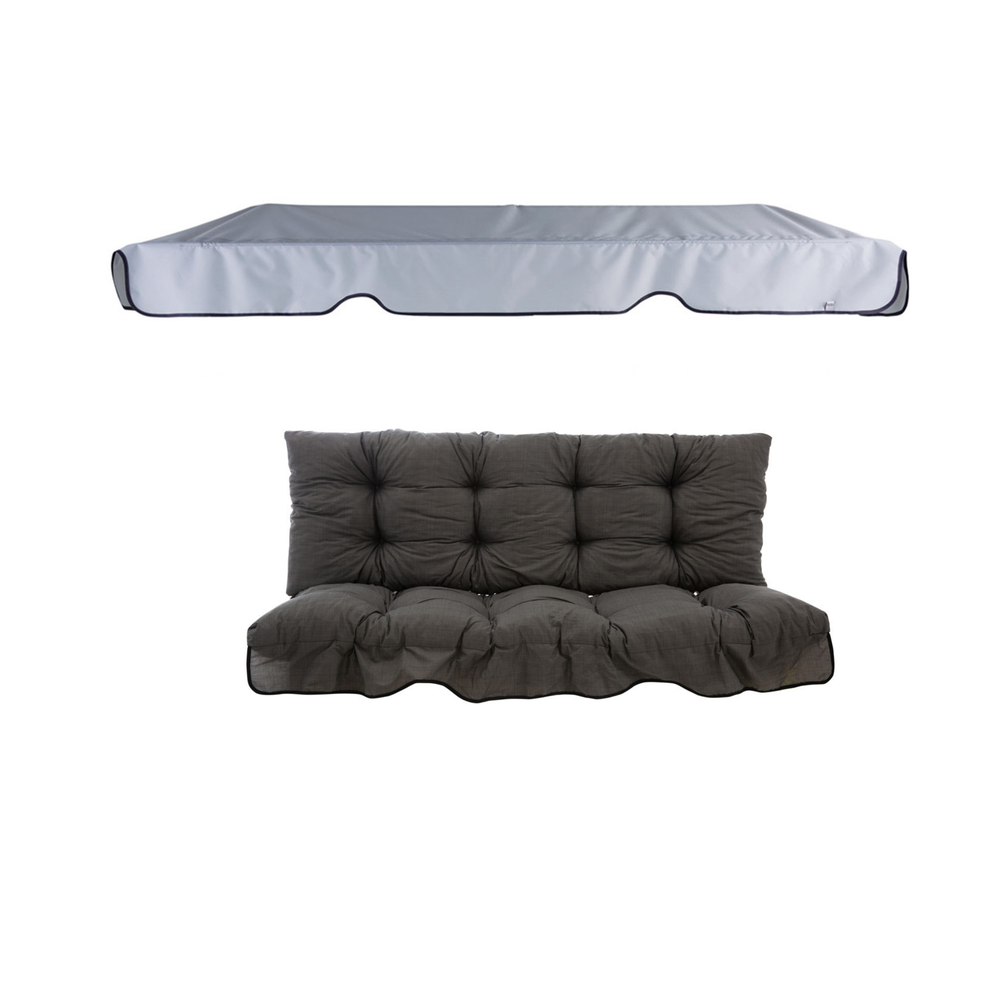 Poduszki z daszkiem na huśtawkę 150 cm Piemont szare Patio