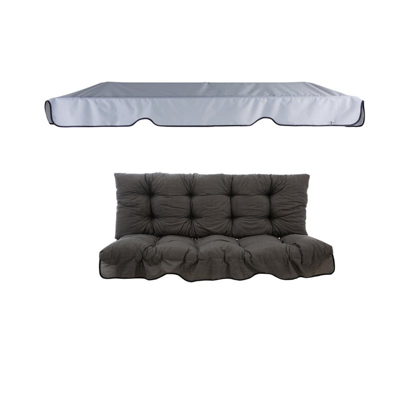 Poduszki z daszkiem na huśtawkę 150 cm Piemont szare Patio