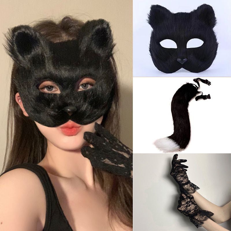 LUYANFX Bandeau Oreilles De Chat Et Queue De Renard – Set De 2 Accessoires Cosplay, Taille Unique, Matériaux Doux – Pour Halloween, Carnaval Et Soirées