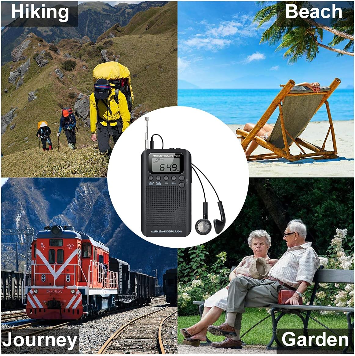（103x60x15mm）Radio Portable Mini Radio de Poche avec Haut-Parleur FM/AM Numérique Stéréo DSP Récepteur avec Réveil et Minuterie - 5