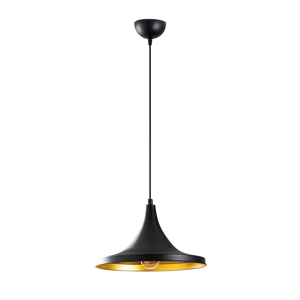 Lampa sufitowa Harvey minimalistyczne czarno-złote wnętrze z regulowaną wysokością ø30 cm