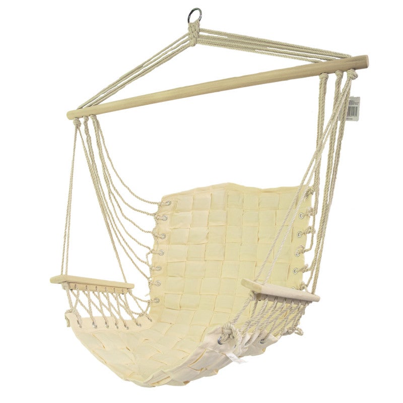 Fotel wiszący 4iQ Group krzesło beżowy pleciony