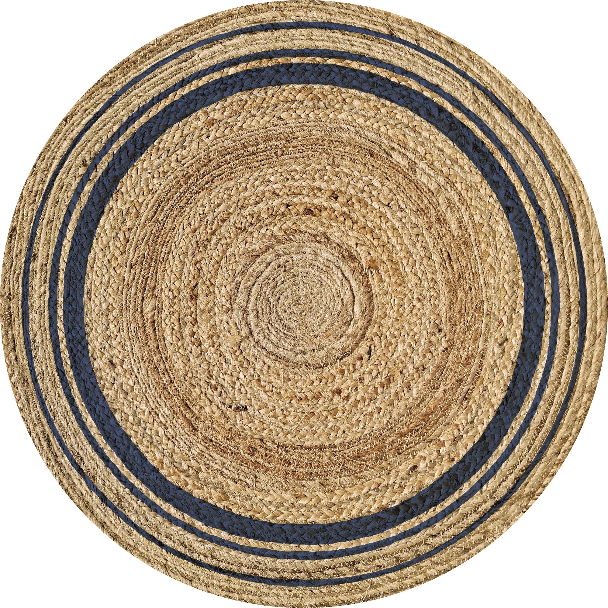 Dywan z PVC do wnętrz i na zewnątrz Carthago Redonda Azul [Diam] 100 cm - Winyl drukowany, antypoślizgowy, zmywalny, odporny — na taras i do domu.