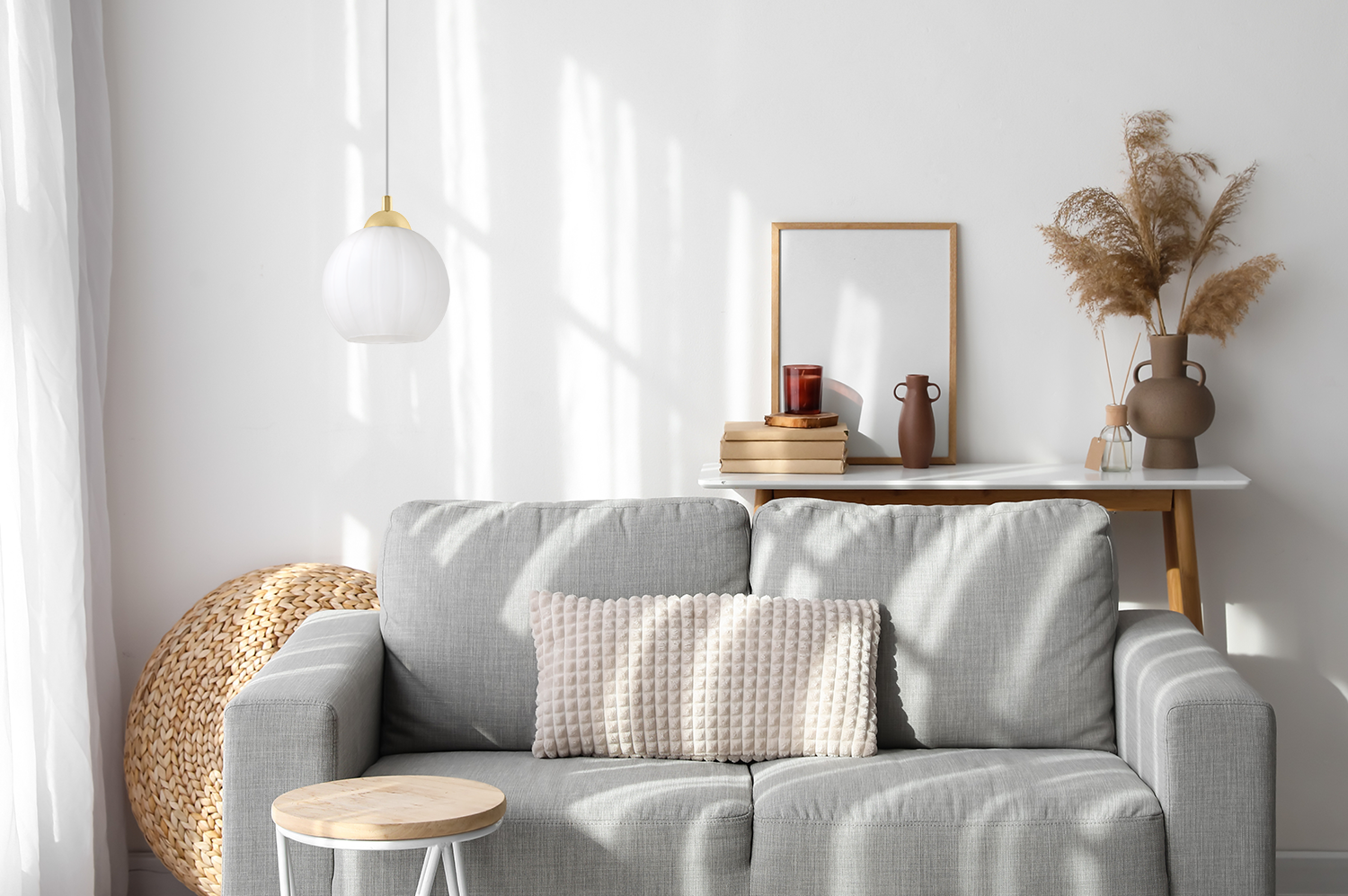 Lampa sufitowa wisząca Costa loft 1xE27 klosz kula biały/złoty Light Home LH - 4