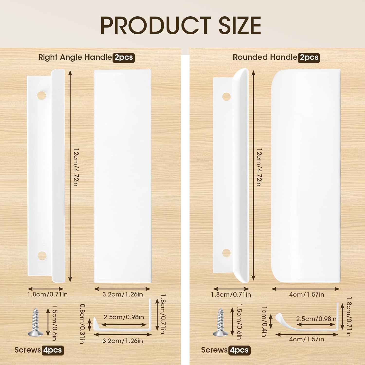 Lot De 4 Poignée Invisible Blanche 120mm Deux Modèles Poignée