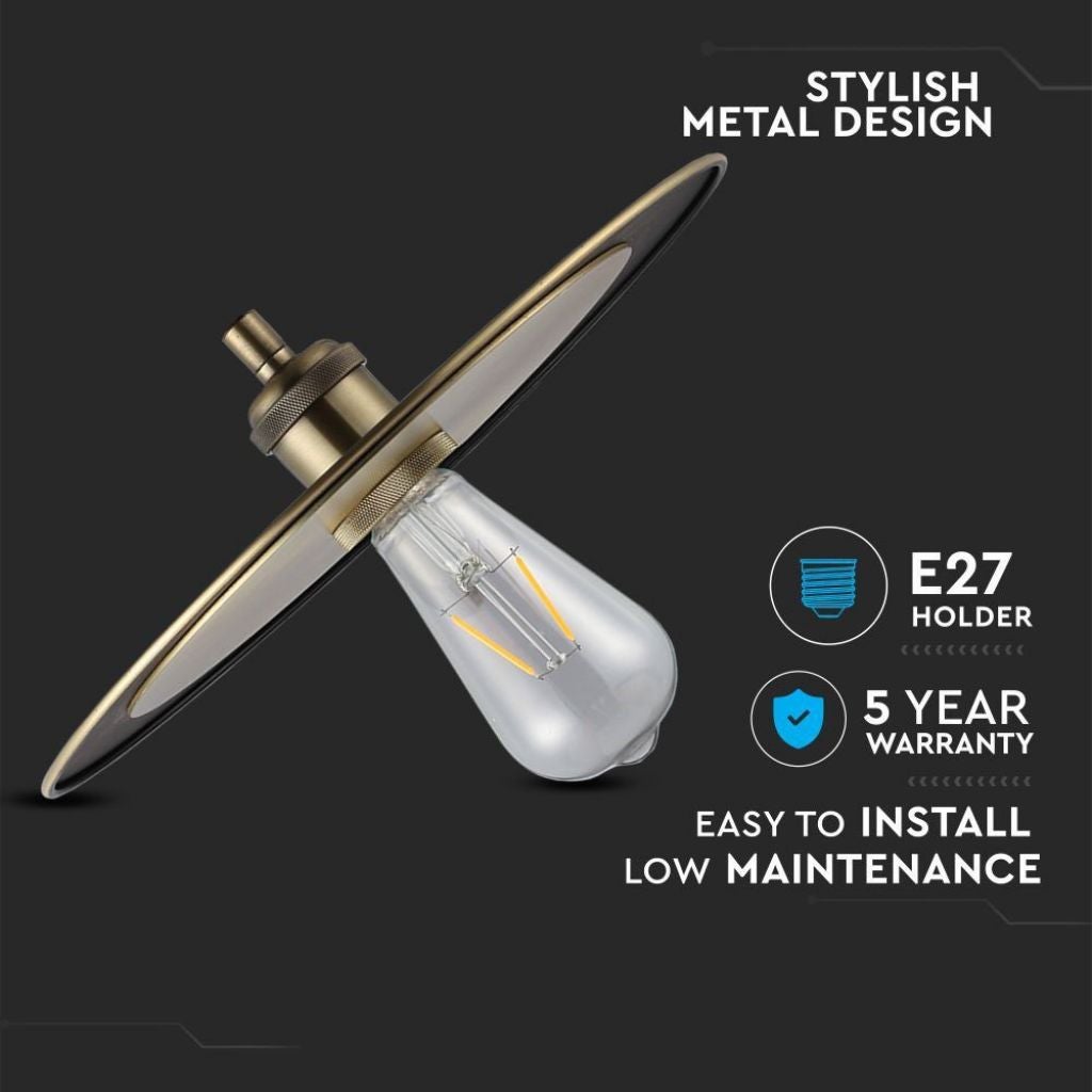 Żyrandol metalowy LED z uchwytem na żarówkę E27 (maks. 60 W) w kolorze różowego złota - 5