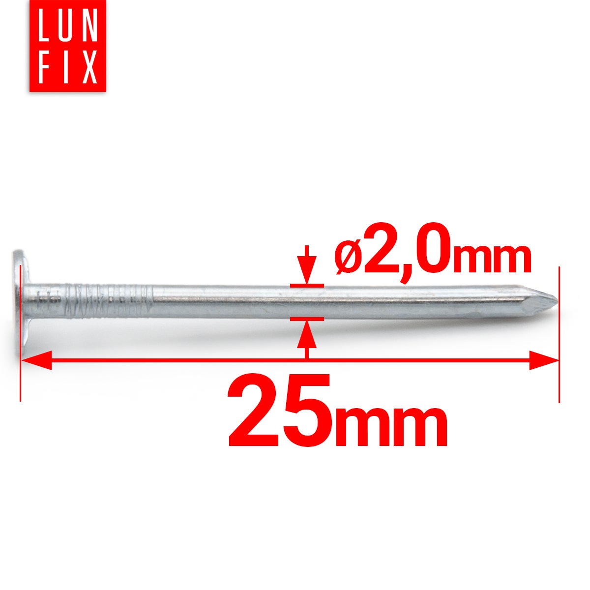 Gwoździe papowe 2x25 mm 5kg ok. 8180szt. - 2