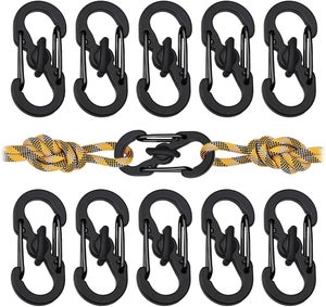 Lot De 10 Mousquetons Inox S Mini – Double Ressort, Antirouille, Accroche Rapide, Pour Sacs, Camping, Pêche