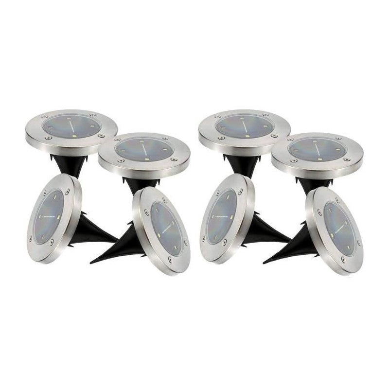 Zestaw 8 okrągłych słupków solarnych DECKY D12CM