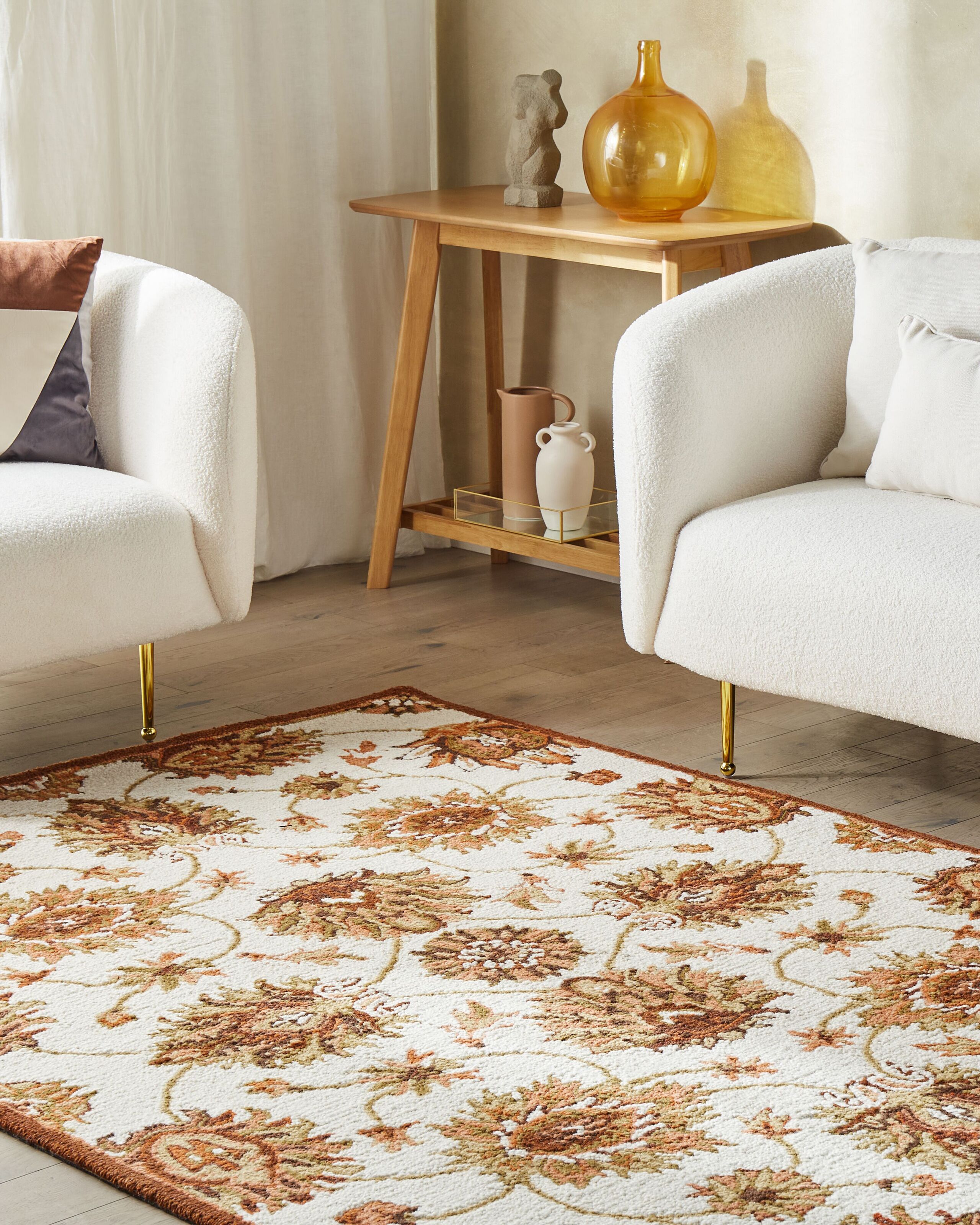 Tappeto lana beige e marrone 160 x 230 cm EZINE - 2