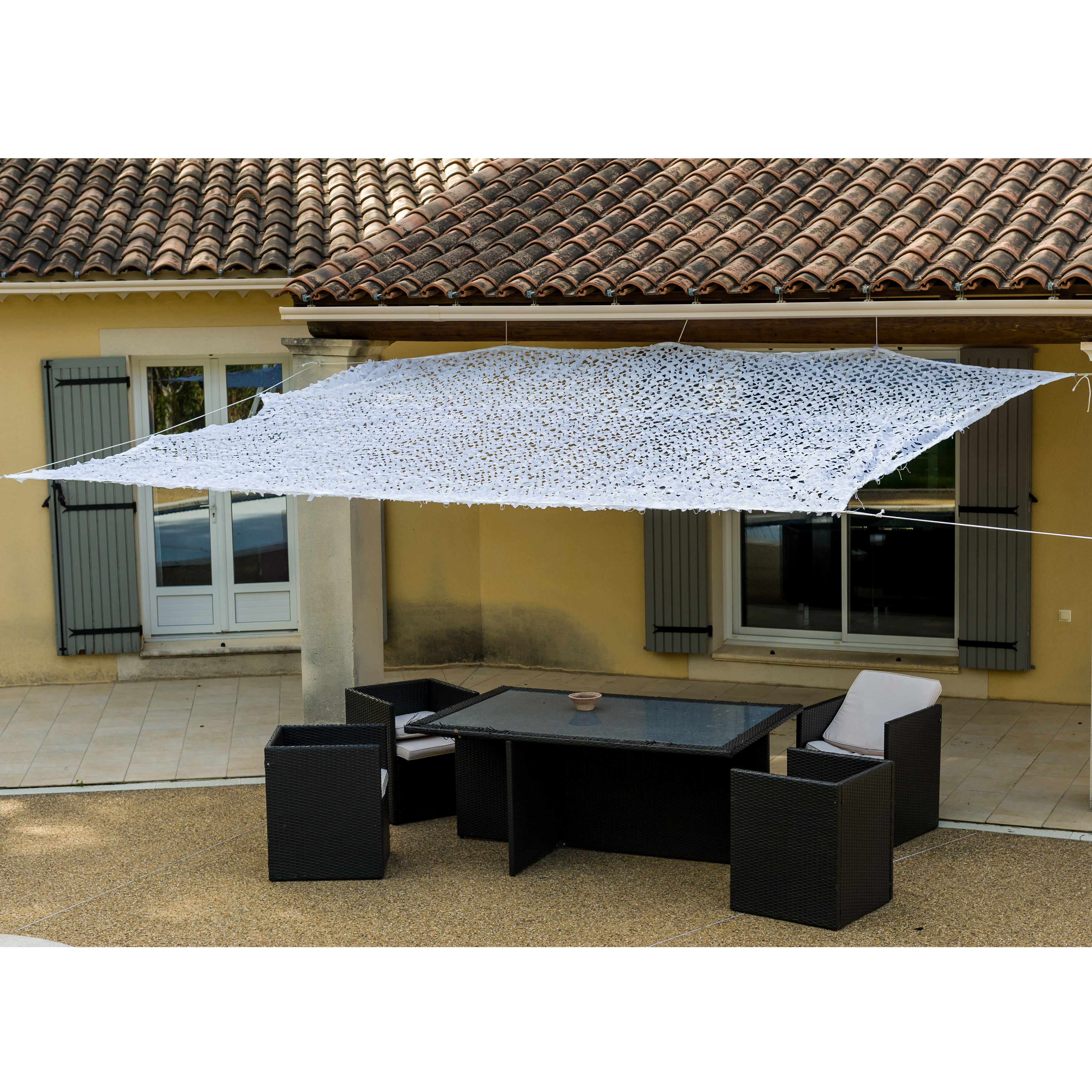 Voile ombrage ajouree WERKA PRO 3m x 4m m blanche anti UV - 5