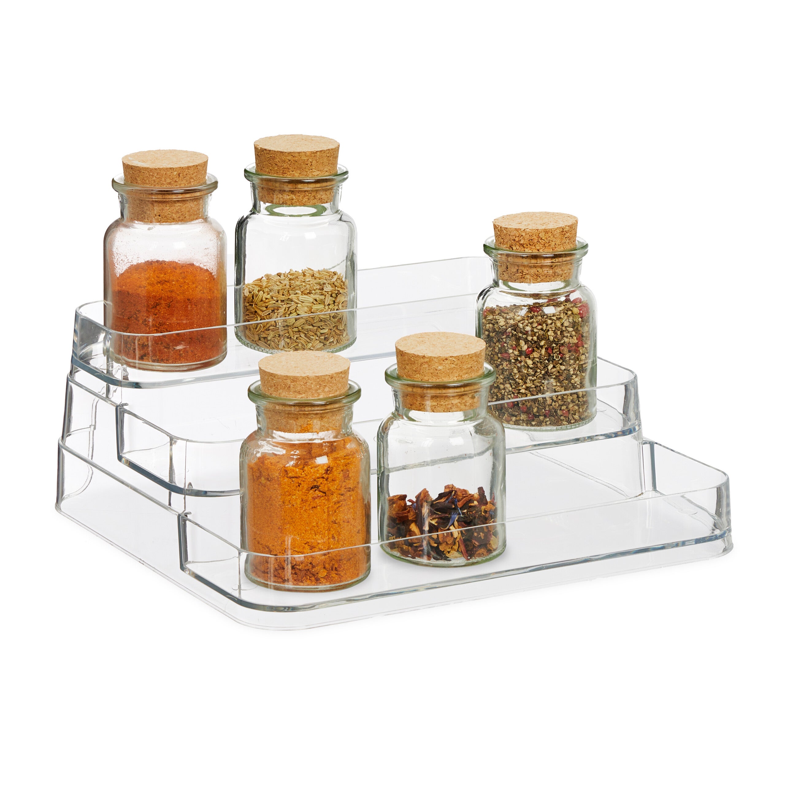 Range-Épices 3 Niveaux En Bambou - Relaxdays - H 23,5 X L 39,5 X P 21,5 Cm - Organisateur Cuisine