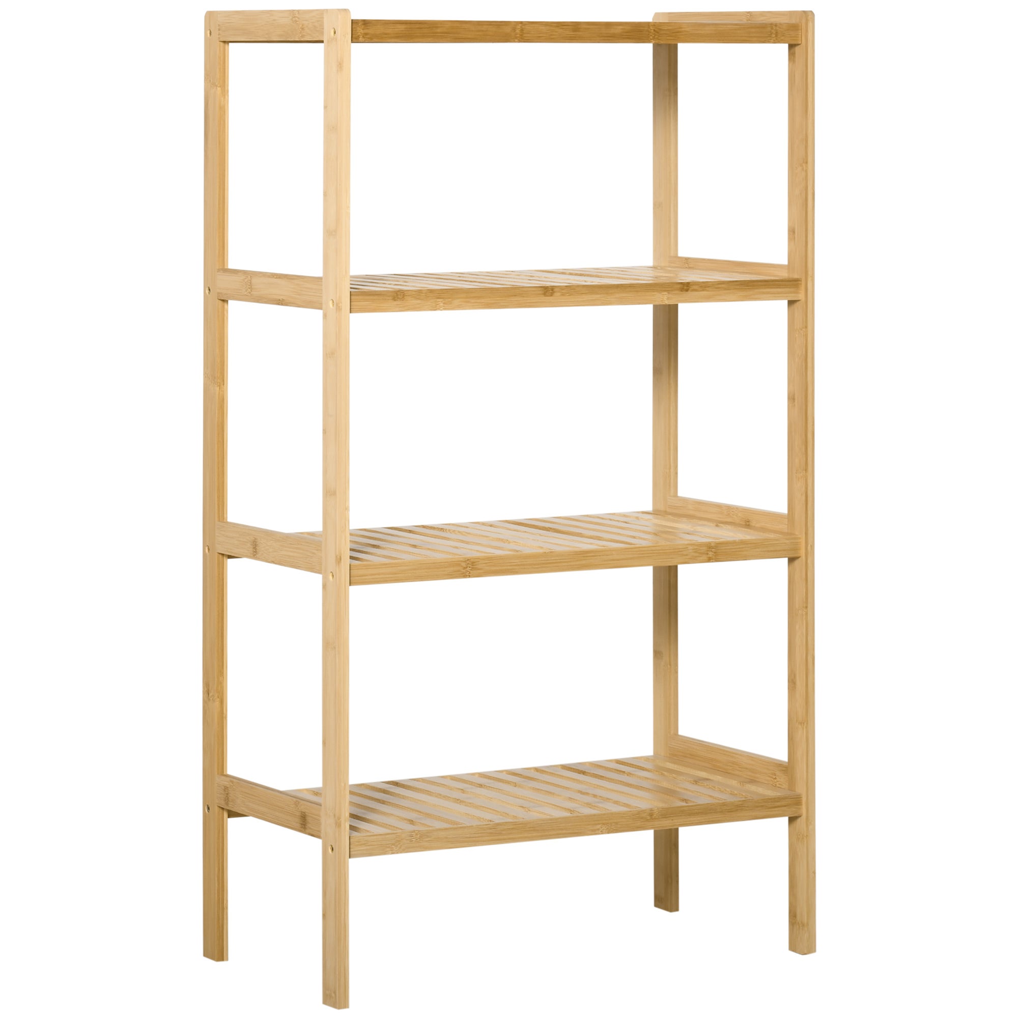 Étagère Standregal Bücherregal 4-stufiges Bambusregal Büroregal Lagerregal Aktenregal Küchenregal für Bad Küche Wohnzimmer Schlafzimmer Bamb