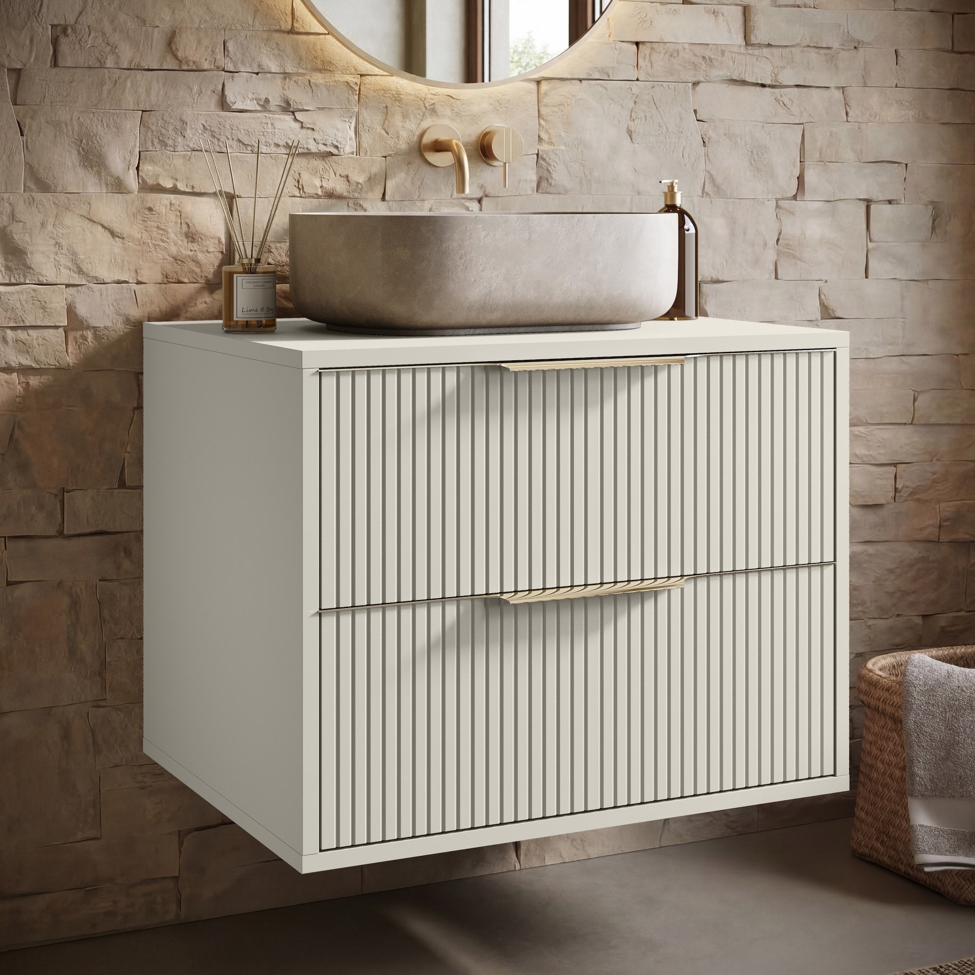 Meuble vasque Rimini 60 cm - Cashmere - Meuble de salle de bain avec tiroirs - 2