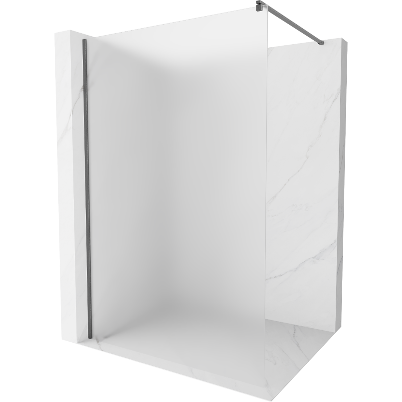 Mexen Kioto ścianka prysznicowa Walk-in 100 x 200 cm, szron 8 mm, gun gray szczotkowany - 800-100-101-66-30