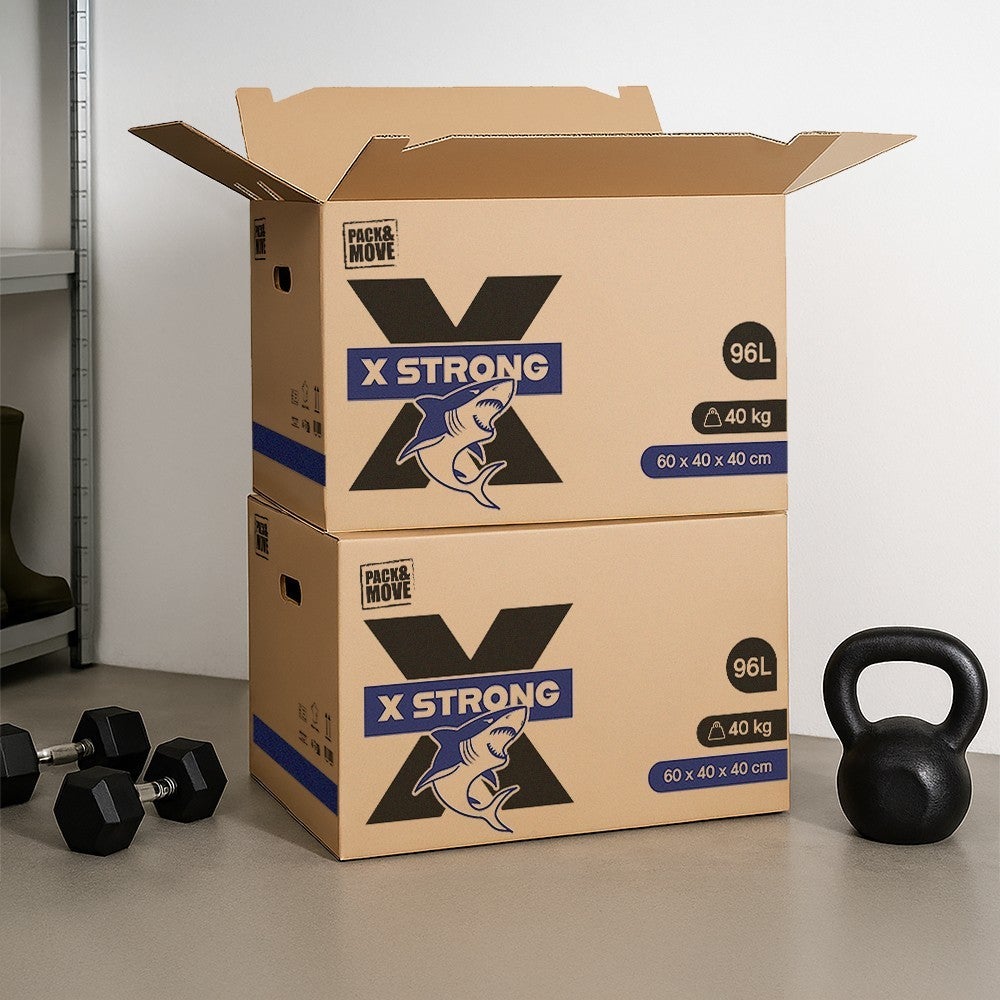 Pack and Move - Lot de 5 Cartons Déménagement X Strong - 60 x 40 x 40 cm - Charge 40 kg - Extrême Résistance - Grande Capacité - 9