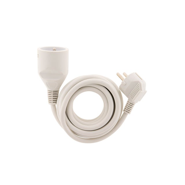 Prolongateur 16A 2P+T HO5VV-F 3G1,5mm² - blanc 5m - Zenitech
