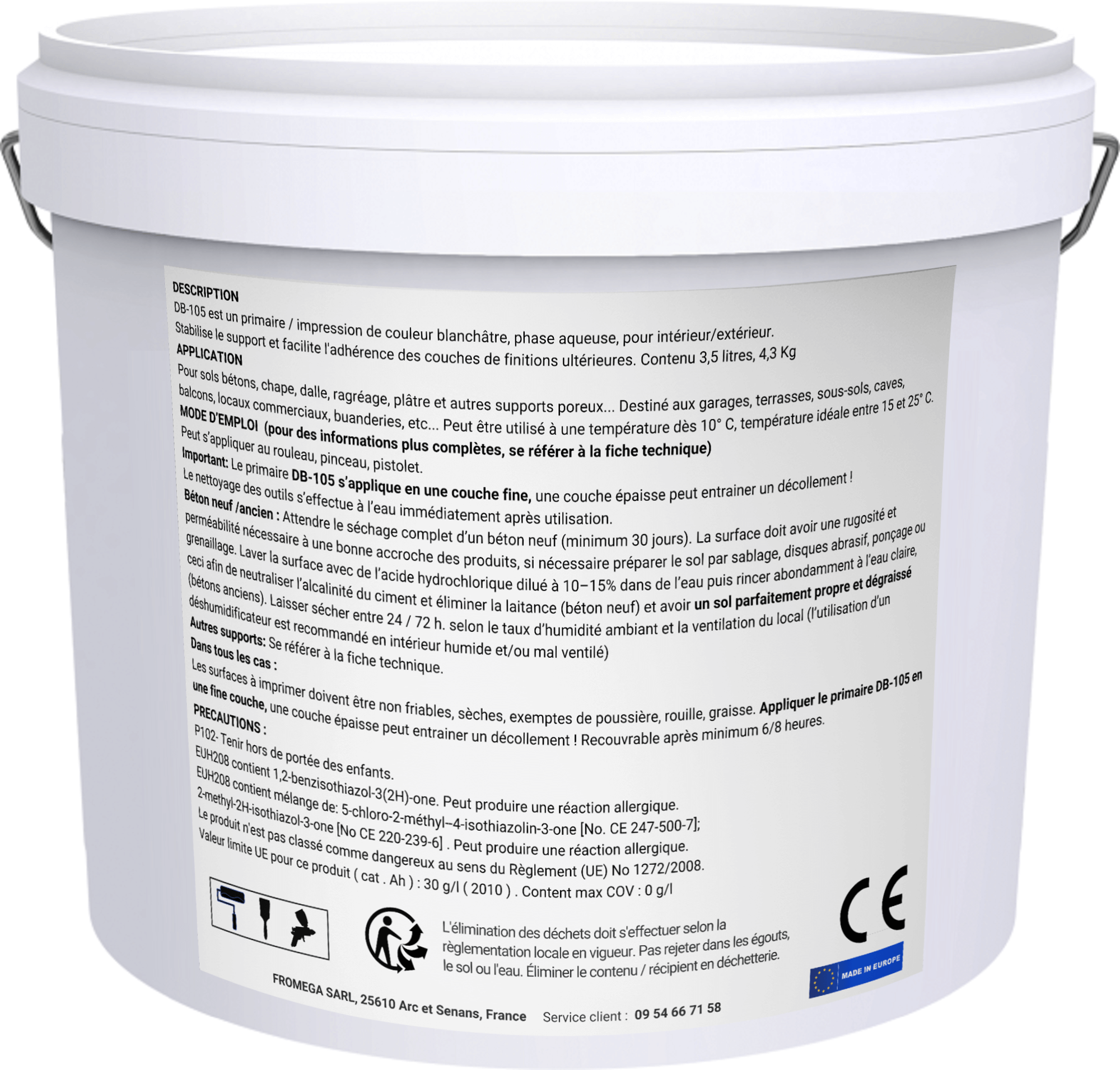Primaire Sol 7L DB RENOVATION Haute Protection humidité - Couche de fond pour peinture Epoxy DB-205, DB-225 - 6
