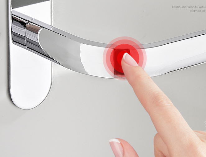 Podwójny wieszak na ręczniki, 40 cm, SUS304, ścienny, do łazienki, polerowana stal nierdzewna, 2 drążki, ścienny wieszak na ręczniki - 2