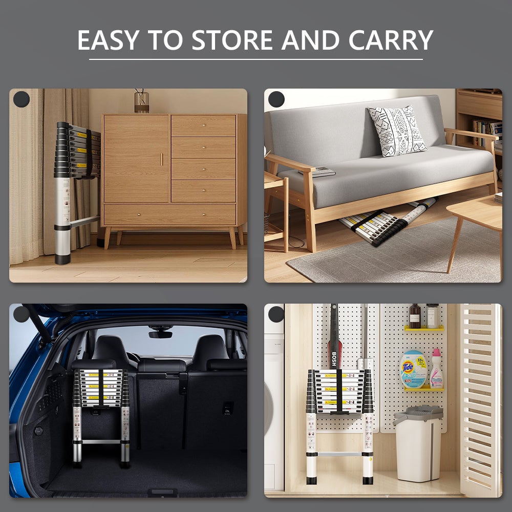 STANEW Échelle Télescopique 3,2M en Aluminium Bricolage Pliable, Charge Maximale 150kg - 5