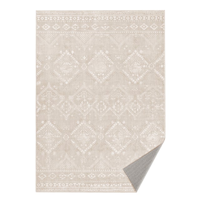 Tapis Décoratif, Tapis de Chambre 160 x 230 cm, Tapis de Salon, Tapis antidérapant, pour Salon, Lavable en Machine, Style Bohème, Beige Cappuccino