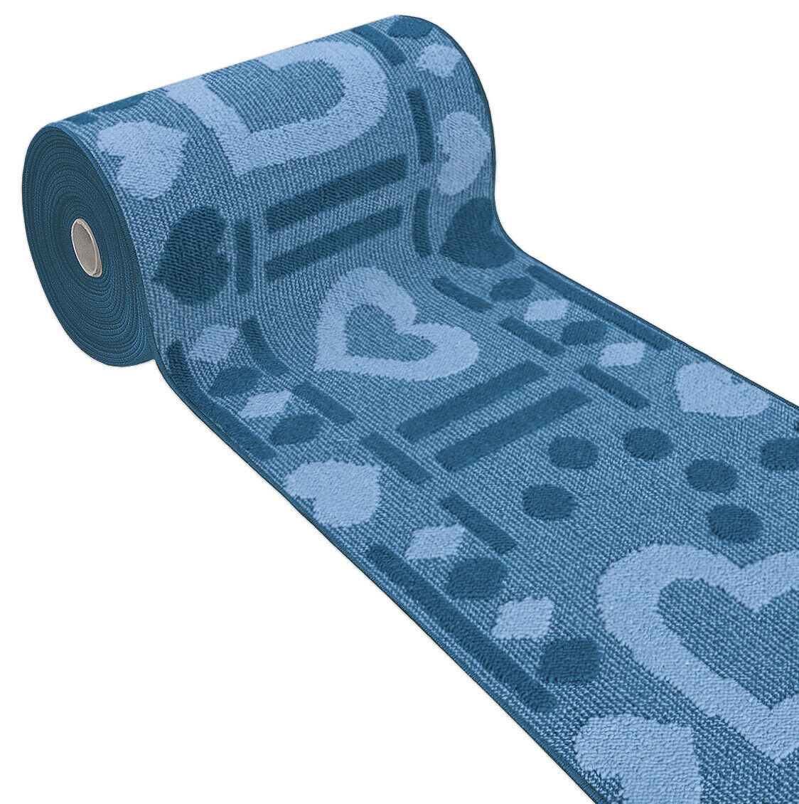 Alfombra de cocina 57x170 cm tejido 3d corredor absorbente base antideslizante corazón azul