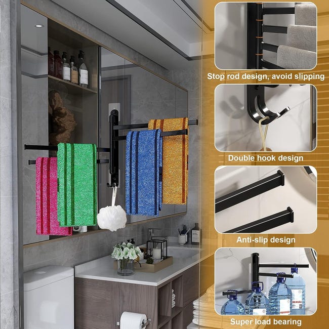 4 Ganci Portasciugamani Autoadesivi In Acciaio Inox: Senza Fori, Con Incavo Triangolare, Per Cucina E Bagno (moderni)