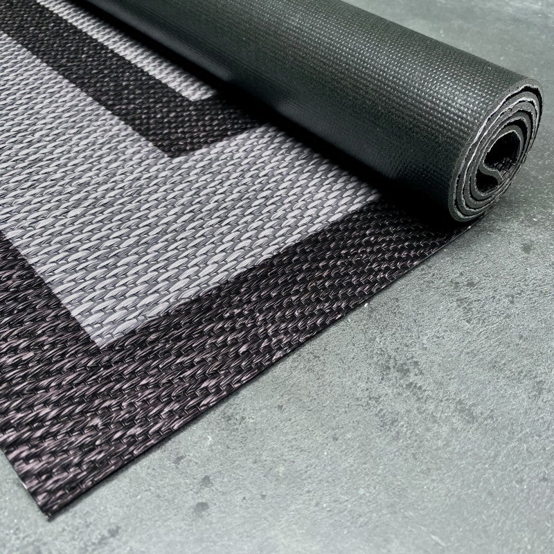 Alfombra vinílica premium, alfombra pvc antideslizante, para interior y exterior rectángulos gris, 200 x 290 cm