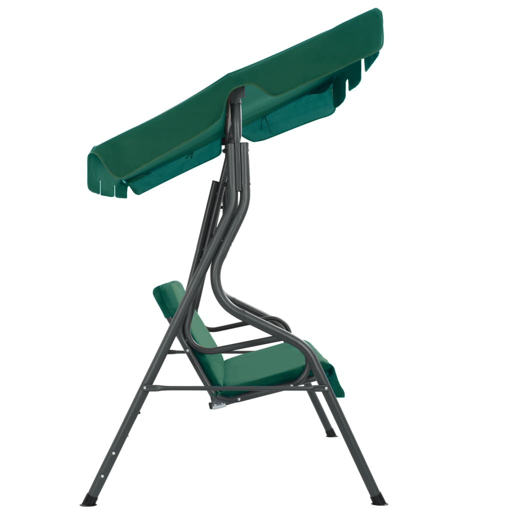 vidaXL Baloiço de jardim 170x110x153 cm tecido verde - 3