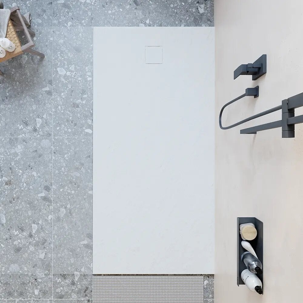 Receveur de douche 70 x 160 cm, couleur blanc effet pierre | Samos - 4