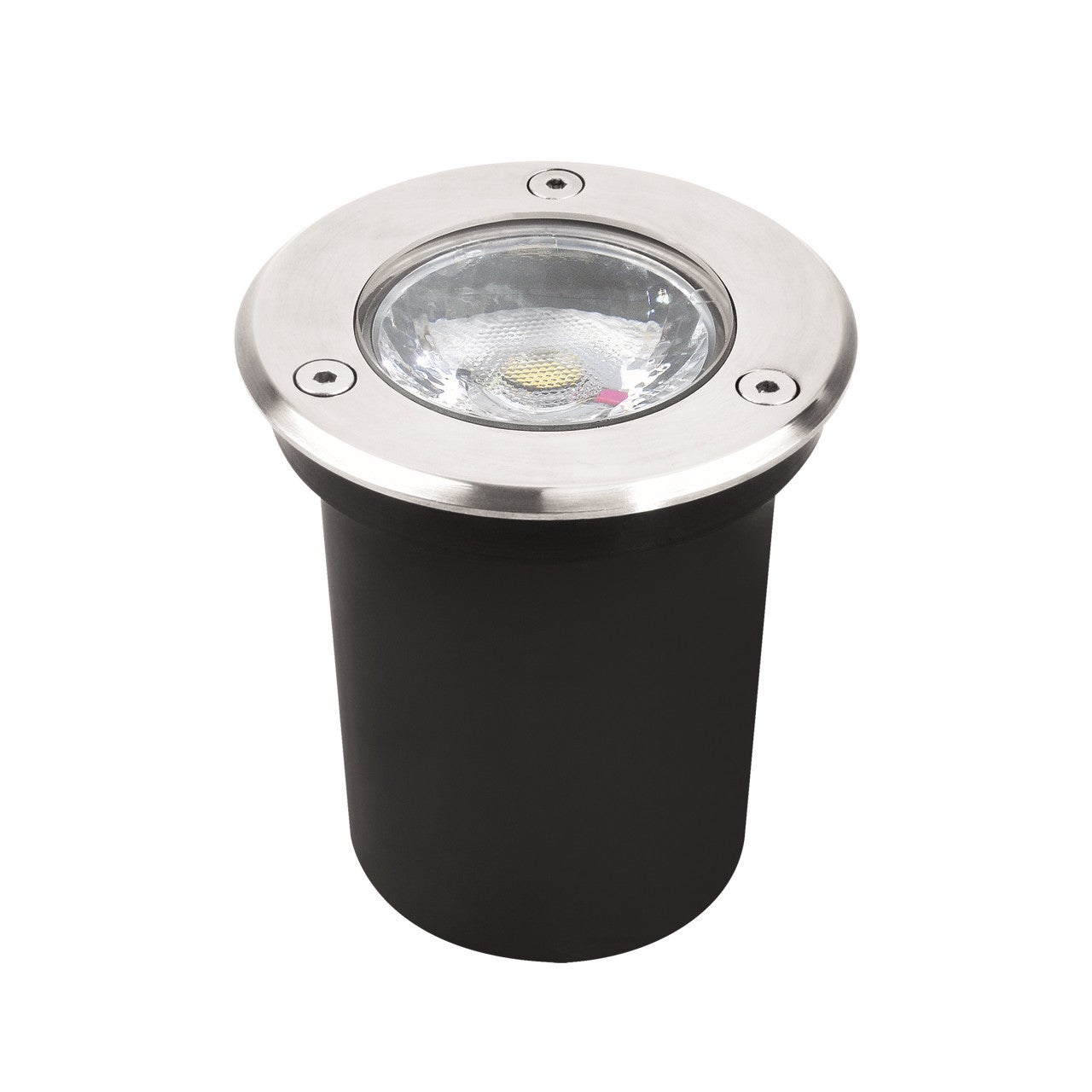 Lampa gruntowa najazdowa Gawra okrągła matowy chrom LED 6W 4200K 400lm IP67 wym: 8,7 x 7,6 x 7,6 cm metal Struhm