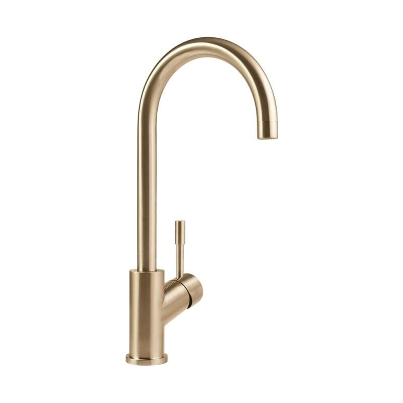 Kran do ciepłej i zimnej wody w kolorze różowego złota szczotkowanego