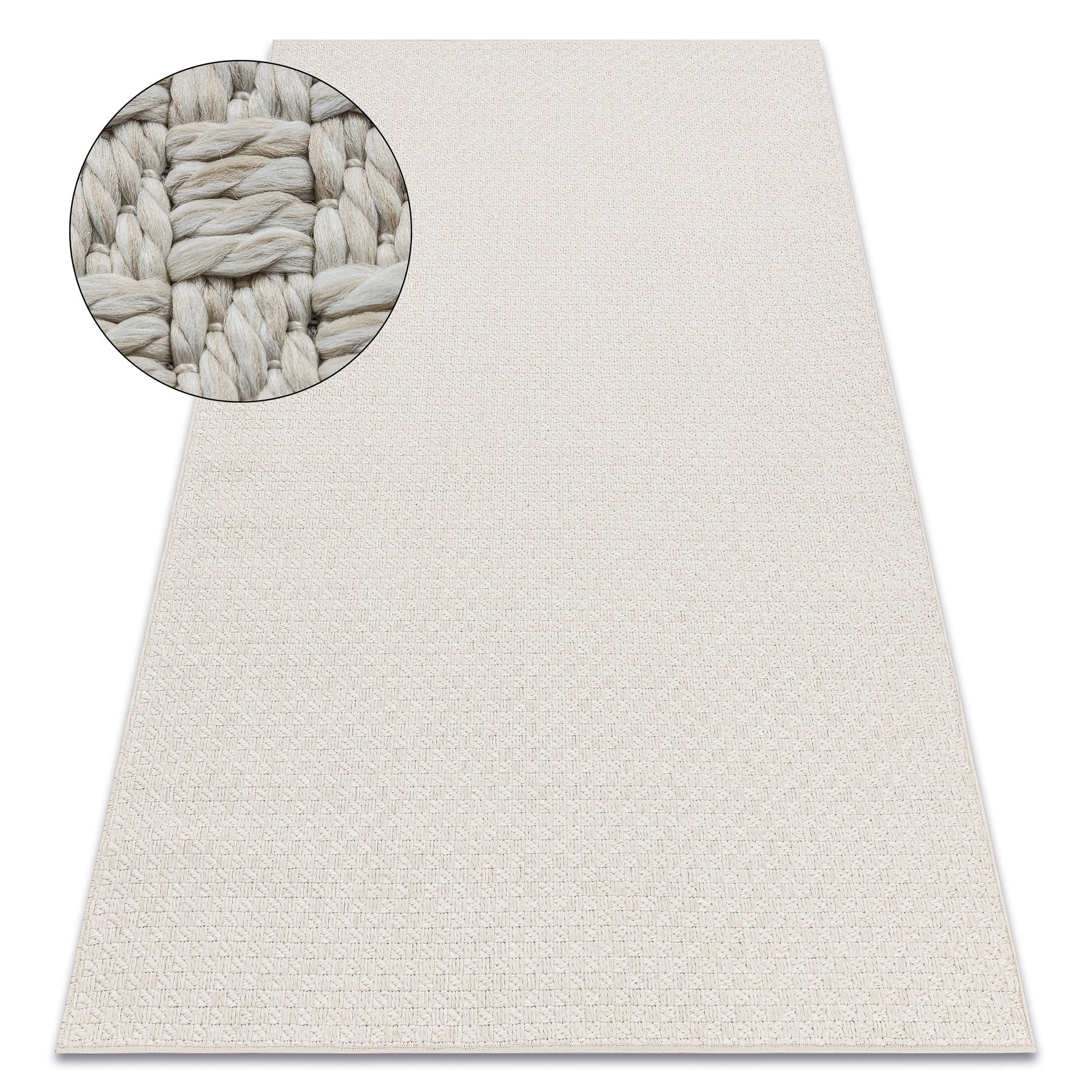 Alfombra origi 3661 crema - hilo de sisal tejido plano 155x220 cm