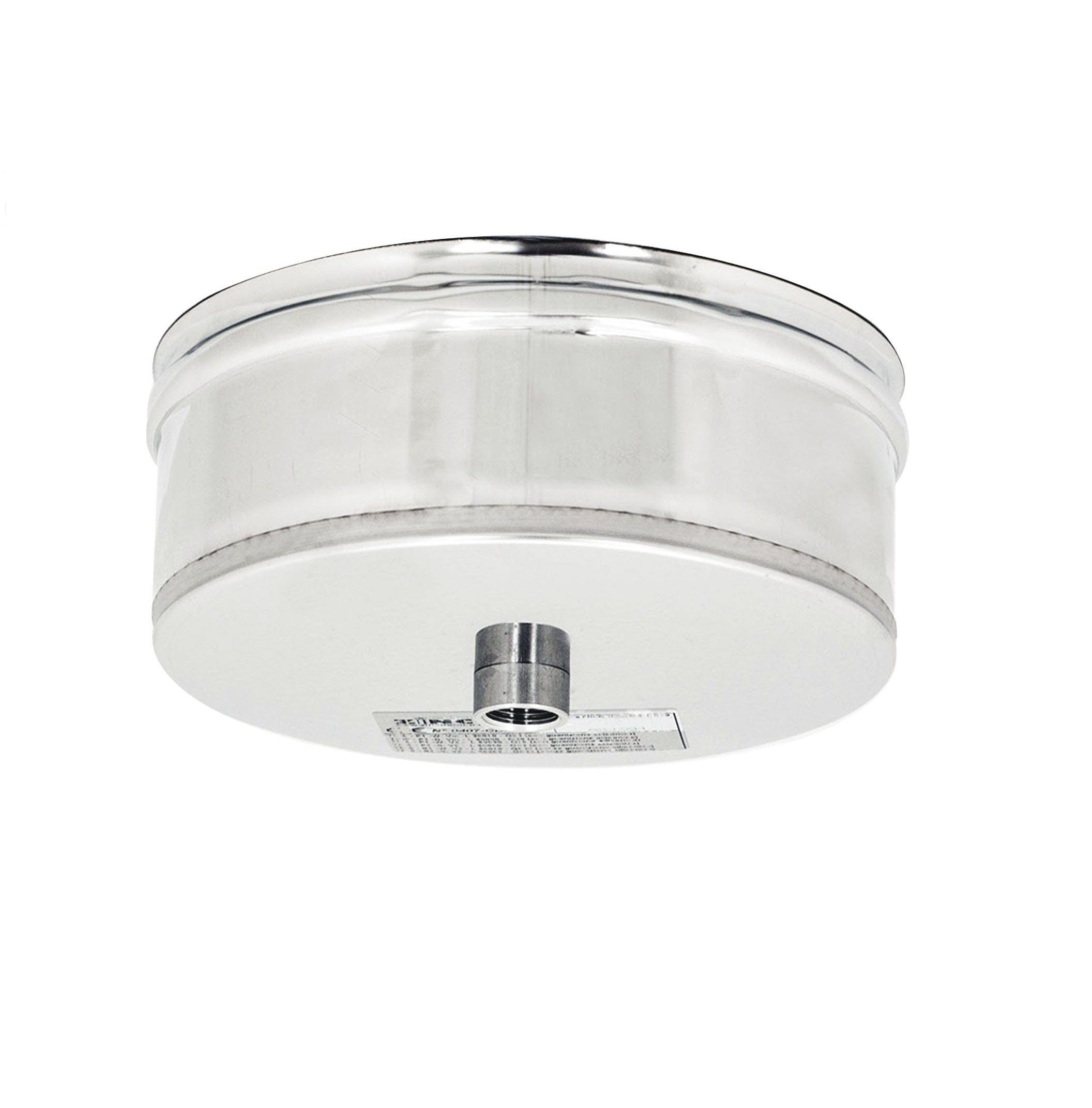 Tappo Con Scarico Condensa In Acciaio Inox Doppia Parete Per Canne Fumarie - DN 100-150, Isolamento In Lana Di Roccia