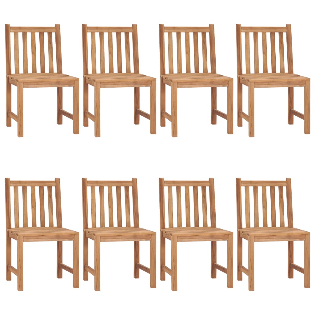 Chaises de jardin 8 pcs avec coussins Bois de teck massif 22 - 2