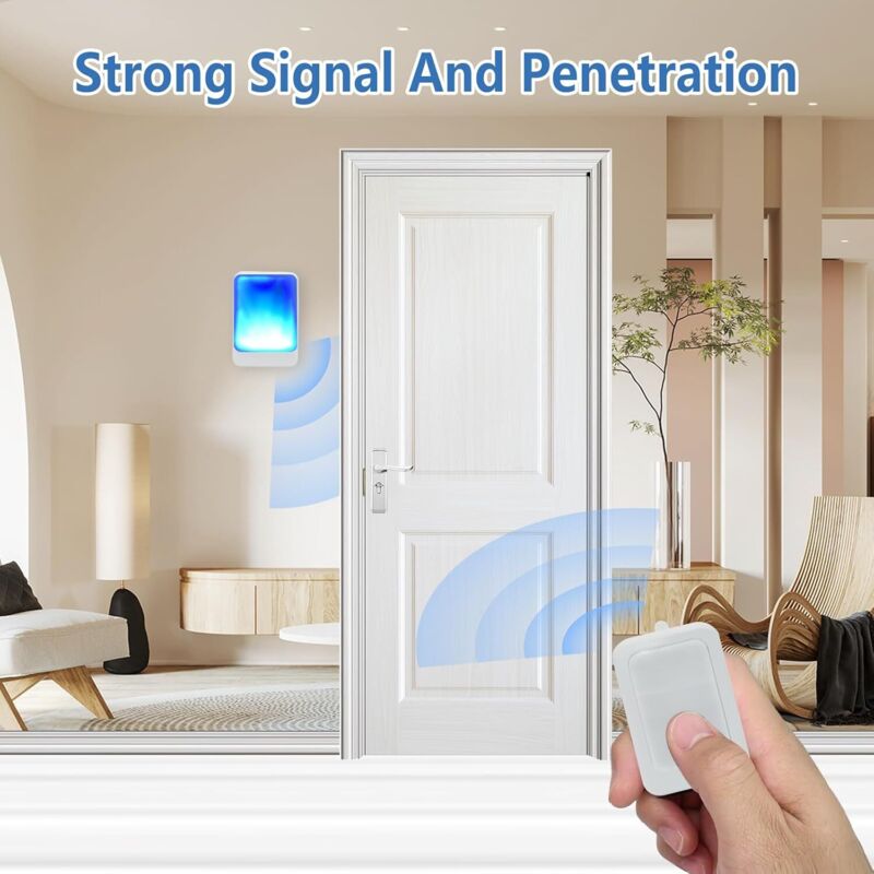 Sonnette sans Fil avec Signal Lumineux 7 Couleurs - 183 m, pour Personnes Malentendantes - 4